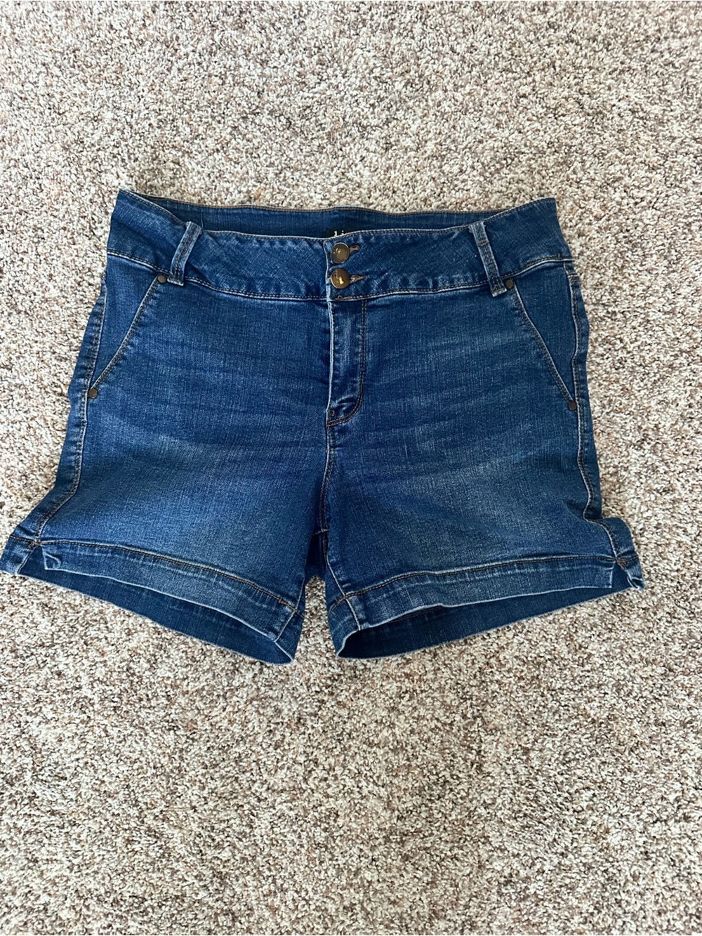 d. jeans Dark Blue Stretch Jean Shorts